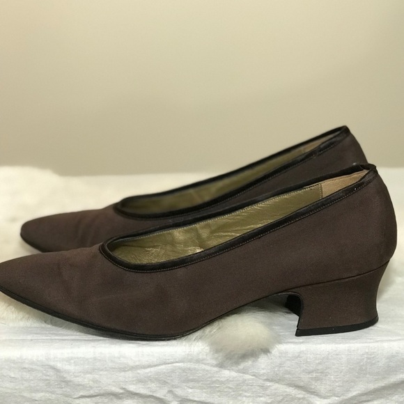 Vintage Yves Saint Laurent Pumps Heels 8 N Brown - Picture 2 of 8